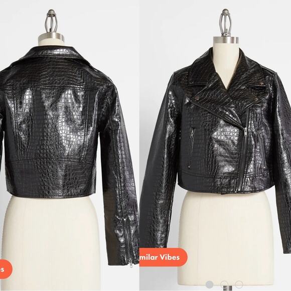 Modcloth Crocodile Rock Moto Jacket - Picture 14 of 14